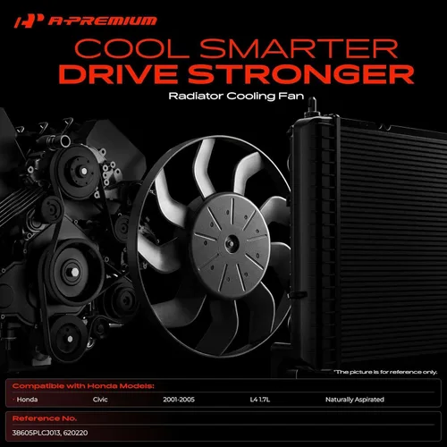 Vista 2 de A-Premium Conjunto de ventilador de condensador de A/C izquierdo