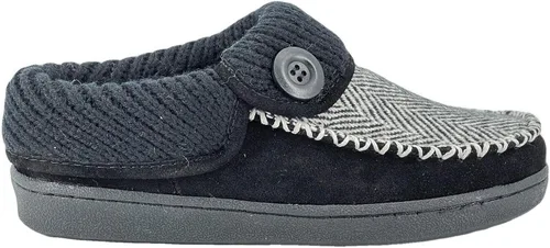 Vista 2 de Clarks Pantuflas de piel de ante con patrón de espiga para mujer, plantilla cómoda de felpa extraíble, pantuflas para interiores y exteriores