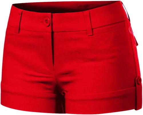 Vista 2 de MixMatchy Pantalones cortos casuales con puños y bolsillos para mujer