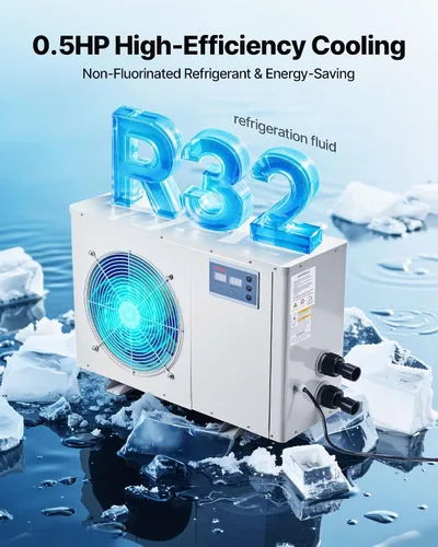 Vista 3 de VEVOR Enfriador de acuario de 150 galones, enfriador de agua de 1/2 HP para hidroponía, enfriamiento rápido para pecera, ajolote, arrecife de coral