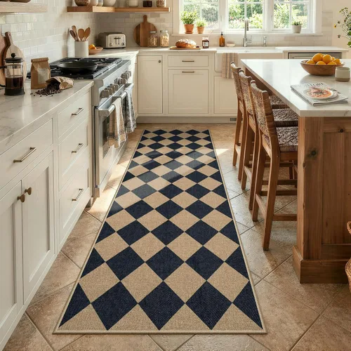 Vista 36 de Lahome Alfombra de yute a cuadros fácil 2'x3', alfombra pequeña para entrada, antideslizante, alfombra para la puerta delantera de la cocina