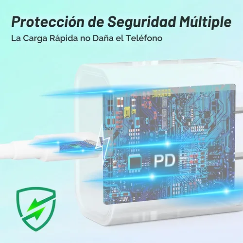 Vista 4 de Cargador para iPhone, paquete de 2 bloques de carga rápida USB C de 20 W con 2 cables USB-C a C de 6 pies para iPhone 17 16 15 Plus/Pro/Pro Max/iPad