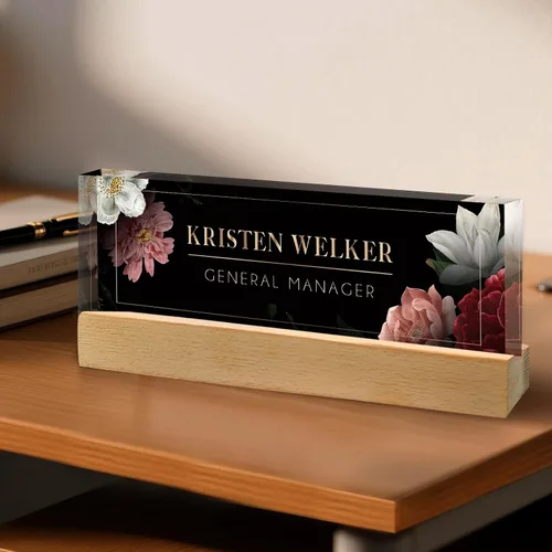 Vista 6 de Regalos personalizados para el día del jefe para hombres y mujeres, placa de nombre personalizada para escritorio, regalos personalizados