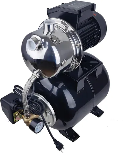 Vista 9 de Bomba de pozo poco profundo de 1.6 HP con tanque de presión, 898 GPH, 115 V, bomba de chorro de agua automática de acero inoxidable, bomba
