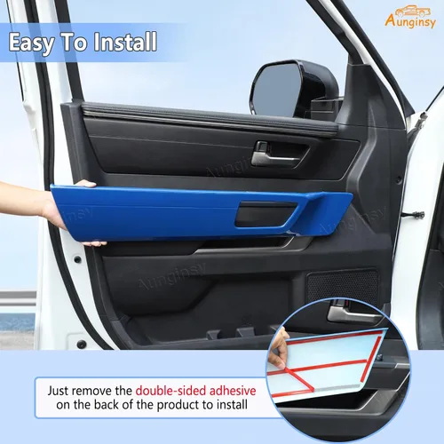 Vista 3 de Aunginsy 4 piezas cubierta de panel de manija interior de puerta para auto, compatible con Toyota Tundra 2022 2023 2024 2025, protector de panel