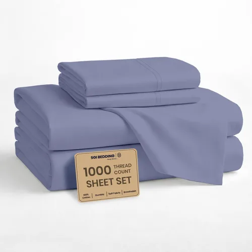Vista 31 de SGI bedding Sábanas 100% algodón egipcio, tamaño individual, sábanas de hotel de lujo de 1000 hilos, bolsillo profundo de 18 pulgadas, suave