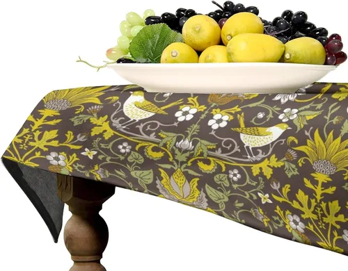 Vista 292 de Mantel Floral Retro de Pájaros, Diseño Original Bohemio William Morris Estampado Cubierta de Mesa para Hogar Picnic Fiesta Comedor Cocina William