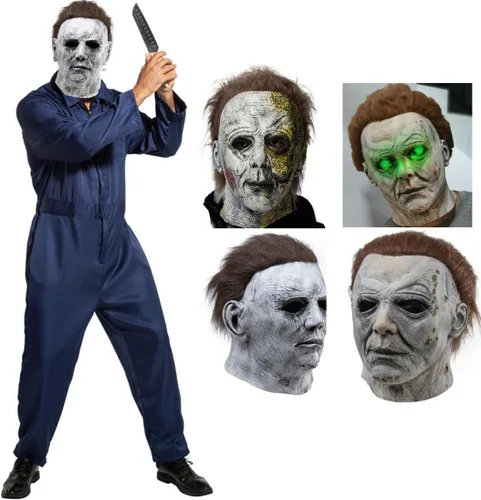 Vista 2 de Máscara de látex para disfraz de Halloween mata el terror de disfraces de fiesta de cosplay