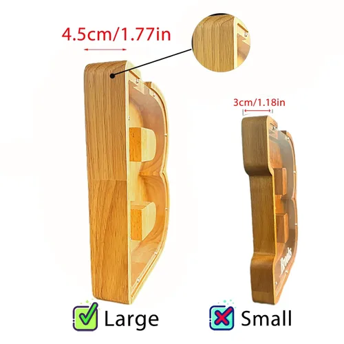 Vista 7 de Alcancía personalizada grande de madera con letras, alcancía de monedas, alcancía personalizada con nombre, puede usarse como regalo de Navidad