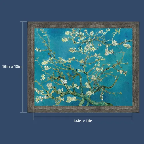 Vista 3 de Vincent Van Gogh - Arte de pared enmarcado con diseño de flores de almendra, maravilloso para exhibir en la cocina, el baño o la decoración