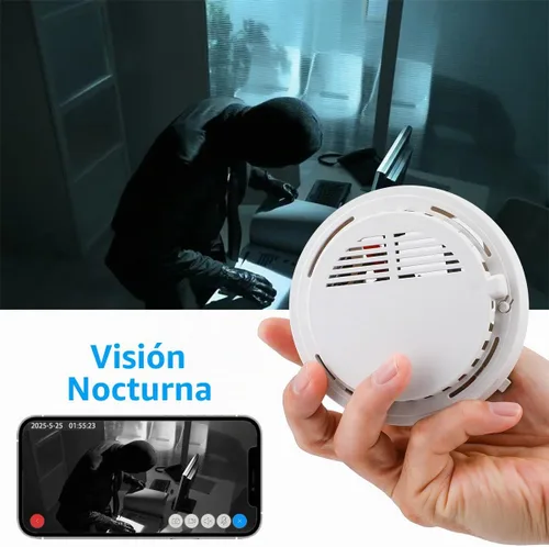 Vista 7 de Cámara detector de humo hecha a mano de 150° gran angular cámara oculta, control completo de 1080P HD/aplicación, visión nocturna/detección