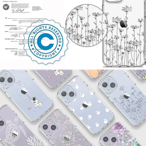 Vista 8 de LUHOURI Funda para iPhone 15 Plus con protector de pantalla, acrílico transparente Funda protectora de carga inalámbrica, ajuste delgado, diseños