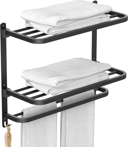 Vista 9 de CAXIMSY Toallero de 22.8 pulgadas para baño y lavabo, colgador de toallas con barras de toallas de montaje en pared, acero inoxidable 304, sin