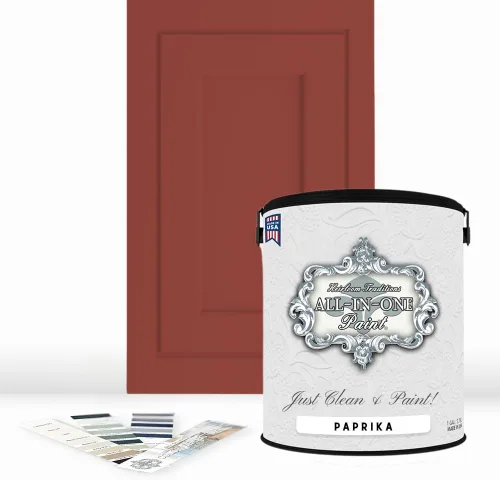 Vista 104 de Pintura TODO EN UNO, Abbey (gris cálido), Muestra de 8oz - Pintura duradera para gabinetes y muebles. Imprimación y capa superior incorporadas,