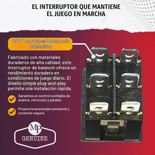 Vista 3 de MP Maresh Products Interruptor basculante de cambio compatible con Power Wheels 00801-1775 – Reemplazo para montar niños, interruptor de encendido