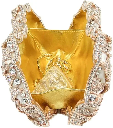 Vista 6 de Boutique De FGG Bolsas de noche de cristal de flores deslumbrantes para mujer formal boda fiesta cóctel bolso de mano