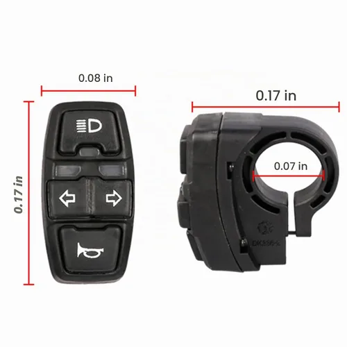 Vista 6 de Interruptor de señal de giro de bocina de luz de cabeza de motocicleta 3 en 1 para scooter e-bike