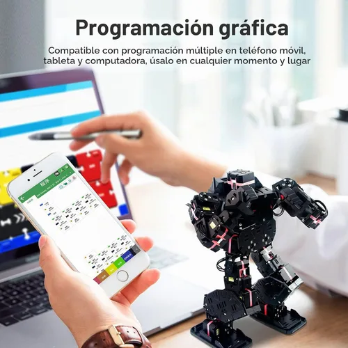 Vista 4 de Robot humanoide, boxeo inteligente, fútbol, robot bailarín, gráfico programable con teléfono y aplicación de PC con Windows, robótico RC blindado