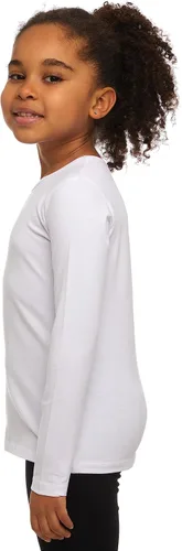 Vista 2 de Lovetti Camisas básicas de manga larga para niñas, de algodón turco, cuello redondo, ropa de moda