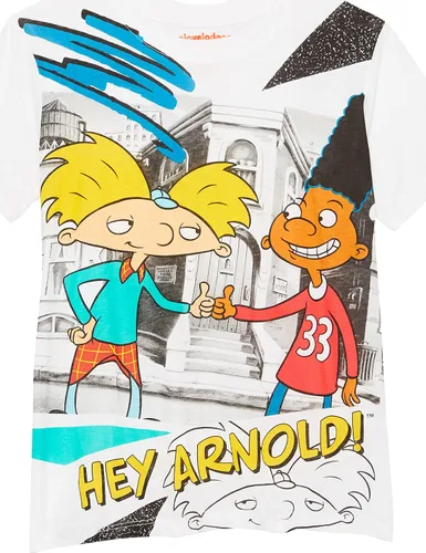 Vista 3 de Nickelodeon Paquete de 2 camisetas Big Bob Esponja y Hey Arnold para niño