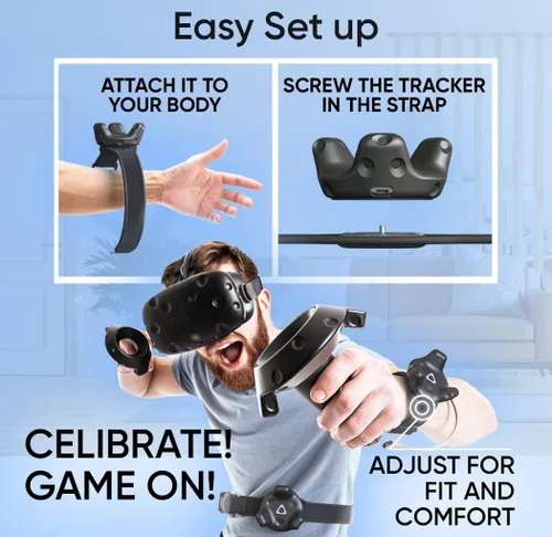Vista 30 de Skywin Vive Tracker Straps for HTC Vive, 3.0, 2.0, and Ultimate Trackers, 2 Pack Feet Strap, Secure and Comfortable Full Body Tracking