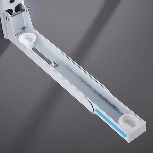 Vista 4 de Soporte de montaje para microondas, soporte plegable retráctil para horno de microondas montado en la pared, soporte para accesorios de cocina