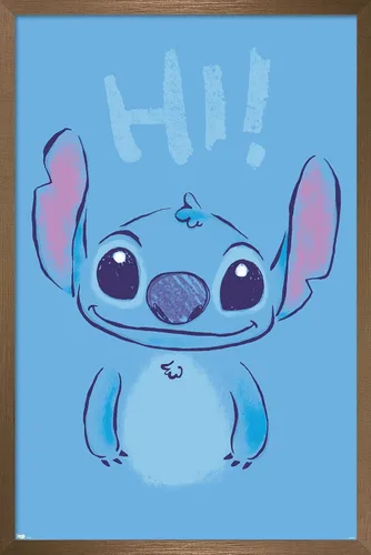 Vista 14 de Trends International Disney Lilo and Stitch - Póster de pared Hi Wall, 14.725 x 22.375 pulgadas, versión enmarcada de madera de granero