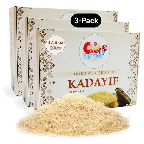 Vista 11 de Kadayif Premium Seco y Triturado 500gr (17.6 oz) para Masa de Repostería de Chocolate de Dubai, Masa de Hojaldre Kurutulmus Kadayif