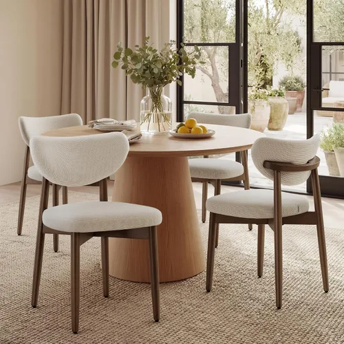 Vista 11 de VASAGLE Juego de 2 sillas de comedor de madera, sillas de cocina tapizadas Cappuccino Beige