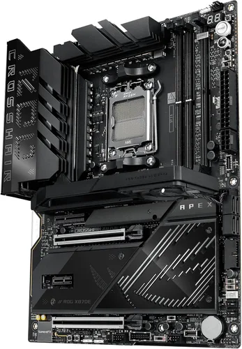 Vista 7 de ASUS ROG Crosshair X870E APEX AMD X870E AM5 ATX Placa Base, AI Avanzado Listo para PC, 18+2+2 Etapas, DDR5, Ventilador de Memoria ROG, Tarjeta ROG