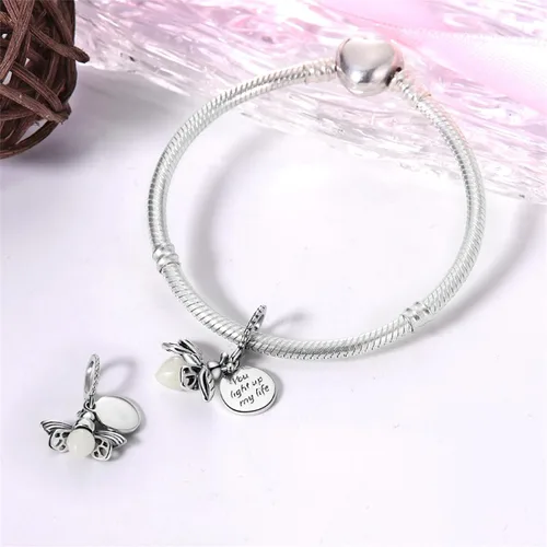 Vista 3 de Bead Charms fit Pandora Bracelet, 925 Sterling Silver Pendant Charm with 5A Cubic Zirconia for Necklace and Bracelet Birthday Mothers Day Jewelry