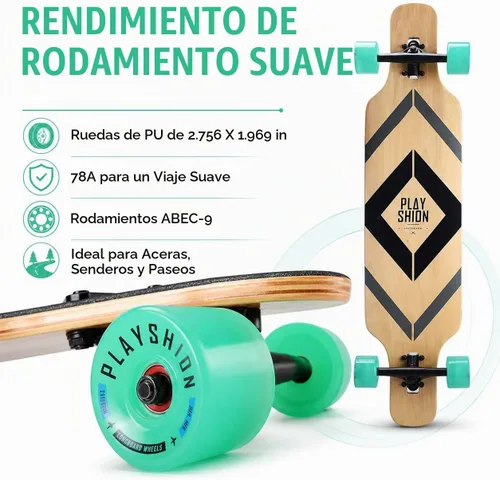 Vista 7 de Playshion Drop Through Freestyle - Patineta de tablero largo