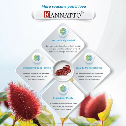 Vista 5 de WELLNESS EXTRACT Eannatto Tocotrienoles Deltagold Vitamina E Suplementos blandos, sin tocoferol, sin OMG, sin gluten y antioxidante