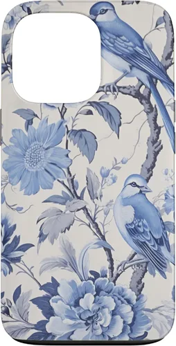 Vista 10 de Chinoiserie Floral Toile Blue and White Case for iPhone 16
