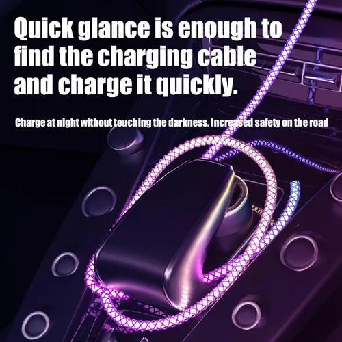 Vista 4 de MOSHOU Cable de carga USB C brillante de 3 pies, luz RGB de iluminación gradual USB C a USB C, PD de 100 W, cable de carga LED rápida para Samsung