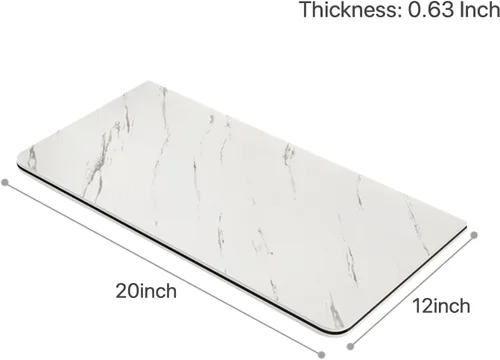Vista 2 de Mesa plegable de lavandería para montar en la pared, mesa desplegable de madera resistente con patrón de mármol, mesa plegable blanca