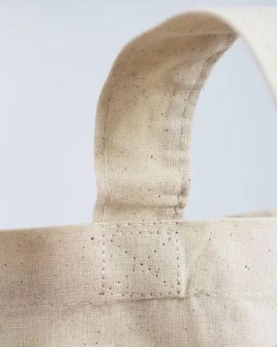 Vista 4 de TBF 12 bolsas de lona de algodón reutilizable 100% orgánico certificado (natural), Natural