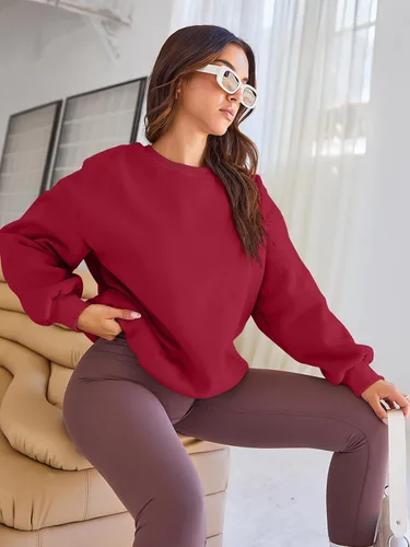 Vista 52 de EFAN Sudaderas de gran tamaño con cuello redondo Y2K para mujer, sudaderas con capucha para otoño, moda 2025, ropa para adolescentes y niñas, lindo