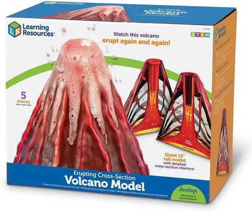 Vista 4 de Recursos de Aprendizaje Erupción Modelo de Volcán de Sección Transversal