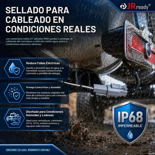 Vista 3 de Kit de conectores Deutsch JRready DW5011 - Conectores DT de 2, 3, 4, 6 pines, tamaño 16# contactos sólidos 16-20 AWG, herramienta de crimpado