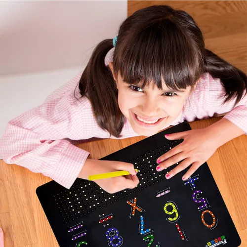 Vista 9 de PicassoTiles Tablero magnético del alfabeto + número + escritura de estilo libre, 2 en 1 ABC A-Z mayúscula y minúscula escritura letras letras