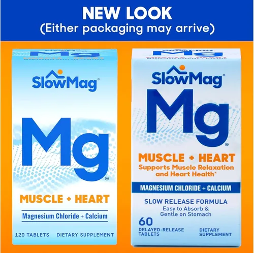 Vista 5 de Slow-Mag Slow-Mag - Cloruro de magnesio con calcio, el embalaje puede variar, 60 unidades (paquete de 3)