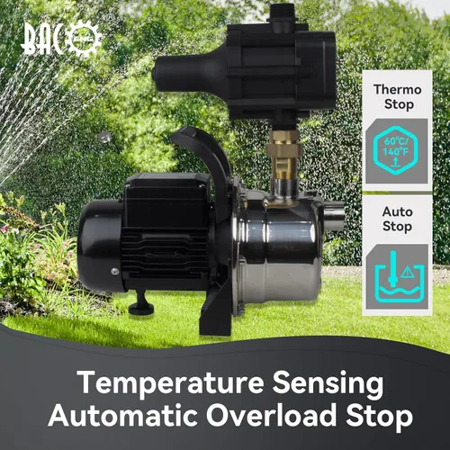 Vista 7 de BACOENG Bomba elevadora de presión de agua de acero inoxidable con controlador inteligente Auto ON/OFF para presurización de suministro de agua sin