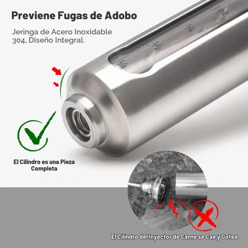 Vista 2 de Ofargo Kit de inyector de carne para ahumador con 3 agujas de jeringa inyectoras de barbacoa sabor marinada, adobos inyectores para carnes, pavo