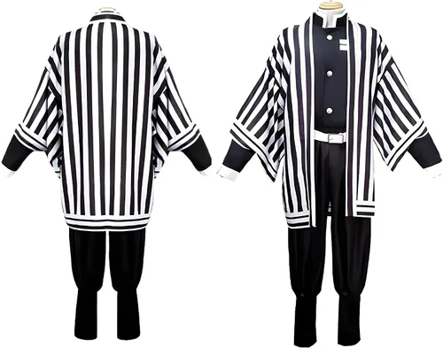 Vista 3 de Disfraz de cosplay de anime, kimono para niños y adultos, conjunto completo unisex, decoración de fiesta de Halloween y Navidad