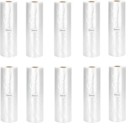 Vista 8 de Immuson Bolsa de plástico de 12 x 20 pulgadas en rollo para almacenamiento de alimentos, bolsa de plástico transparente para frutas, verduras, pan