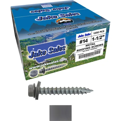 Vista 251 de TORNILLOS PARA TECHOS DE METAL #14: (250) Tornillos x 1" ABC GRIS Tornillo para techo de chapa metálica con cabeza hexagonal y arandela.