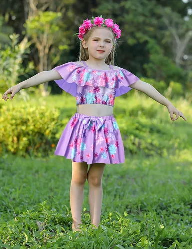 Vista 2 de Klurhn Traje de baño de dos piezas para niñas pequeñas