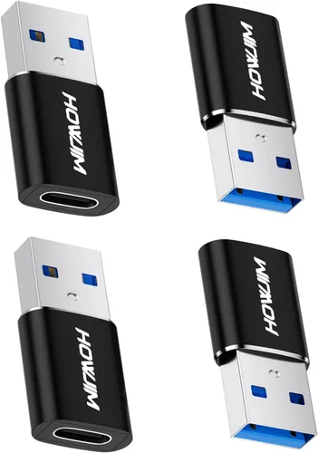 Vista 9 de Paquete de 2 adaptadores USB a USB C, transferencia de datos de carga rápida de 5 Gbps, convertidor de cable tipo C hembra a USB A macho