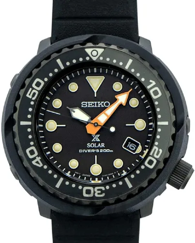 Vista 2 de Seiko Prospex Solar Divers - Reloj de la serie negra de edición limitada de 6562ft SNE577P1 Negro Deportes